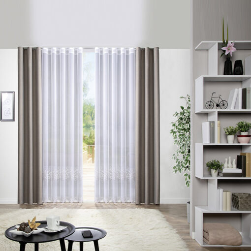 Gardinenstudio DUETT - Gardine transparent | max Höhe 290 cm Mittelbordüre